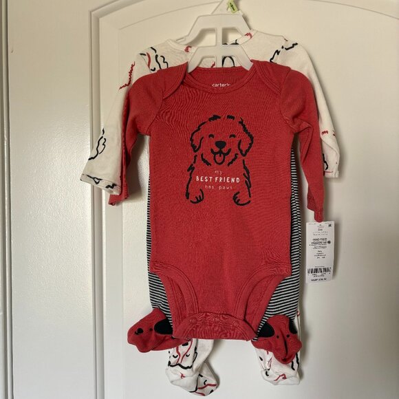 **NWT** Carter's 3pc "Dog is my best friend" outfit 3 months - Picture 1 of 8